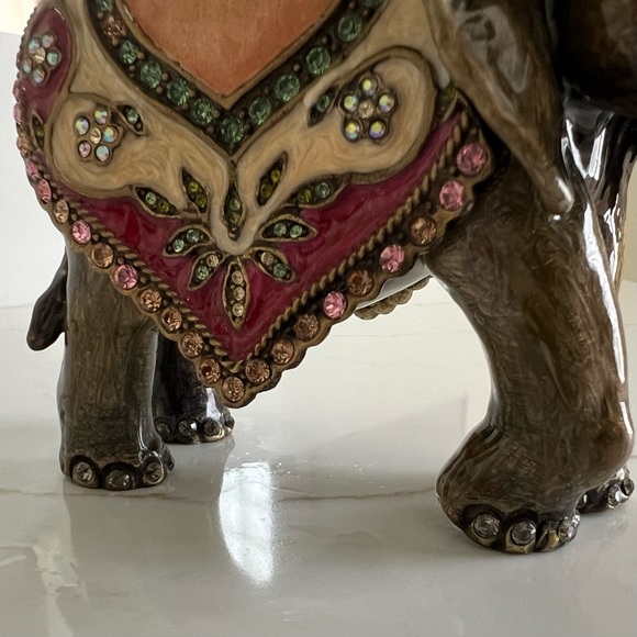 🐘 JAY STRONGWATER Elephant Footed Stone Bowl Enameled & Swarovski Crystals el - Picture 15 of 16